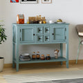 Giantex Sideboard Buffet Cabinet with Storage, 42’’ Wood Credenza, Accent Coffee Bar Cabinet with Open Shelf, 2 Drawers & 2 Doors, Buffet Table for Entryway, Kitchen, Living Room, Hallway, Aqua Blue