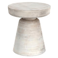 SIMPLIHOME Robbie Accent Table - 16 inch Wide Solid Mango Wood End Table in Distressed White Wash, Boho Contemporary Rustic Side Table for Living Room or Bedroom with Multipurpose Function, Assembled