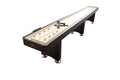 Playcraft Georgetown Shuffleboard Table with Storage Cabinet - Shuffle Board Game Table with Matching Abacus, 8 Pucks, Brush & Wax - Pro Climate Adjusters - Hand-Stained Espresso Finish - 14ft