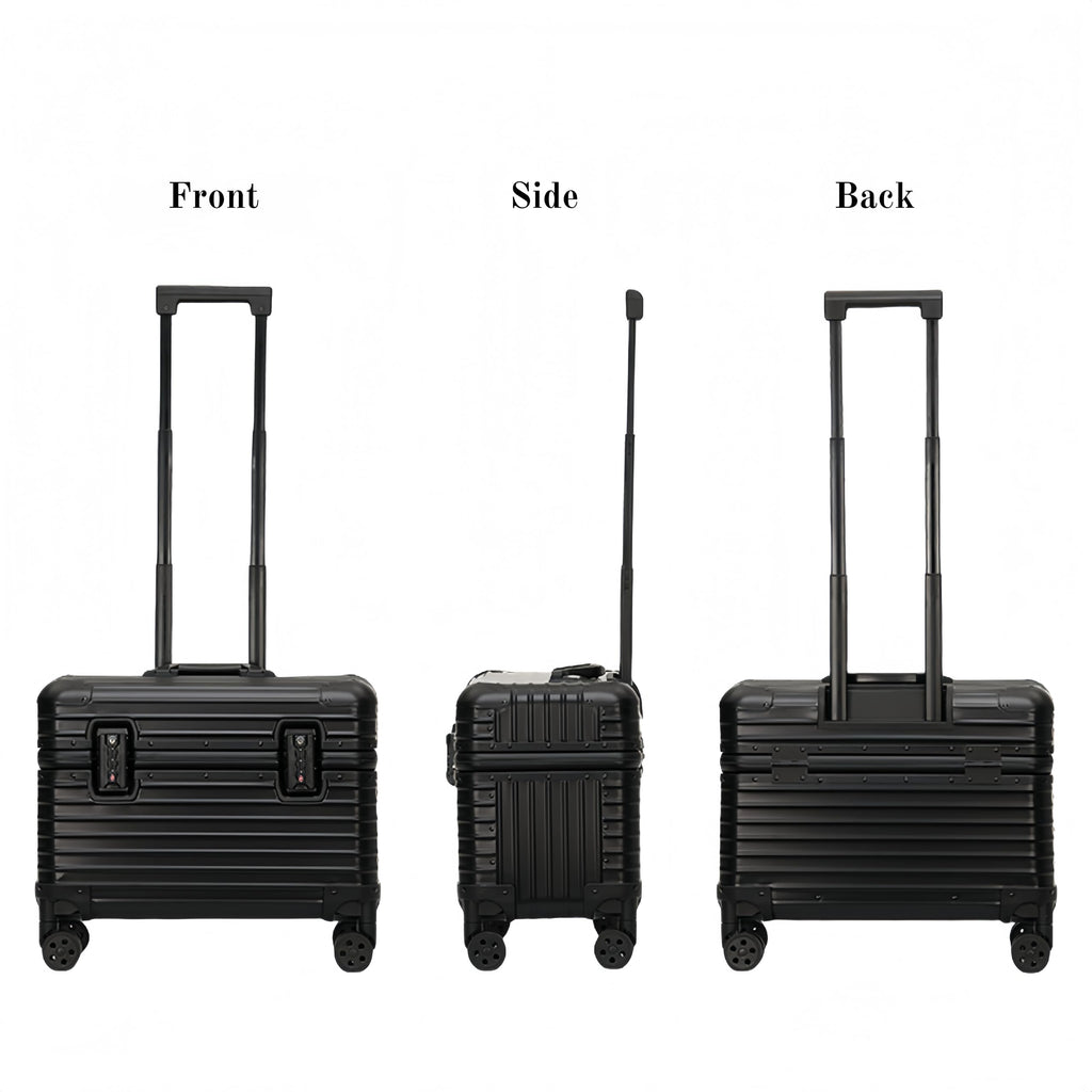 Perle Path Full Aluminum Camera Carry-On Luggage DSLR Shockproof TSA lock Photography Gear Case with Removable Dividers & 360° detachable Wheels Luggage Rolling trolley case storage case (black)