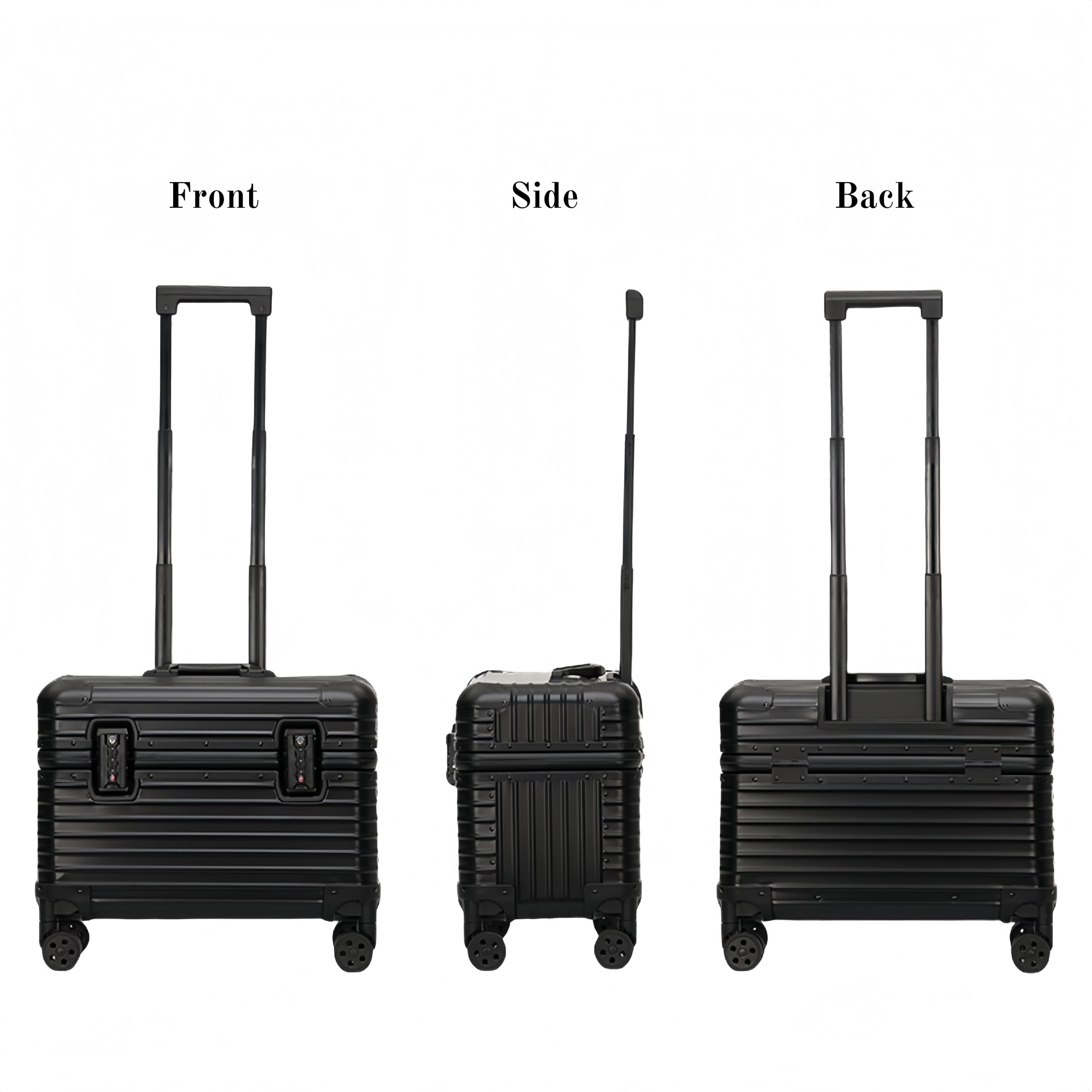 Perle Path Full Aluminum Camera Carry-On Luggage DSLR Shockproof TSA lock Photography Gear Case with Removable Dividers & 360° detachable Wheels Luggage Rolling trolley case storage case (black)
