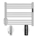 K&KALONZO Towel Warmer for Bathroom, Wall-Mounted 9-Bar Heated Towel Rack with Built-in Timer, Waterproof Electric Towel Heater, Support Plug-in and Hardwired, Polished, EL13S