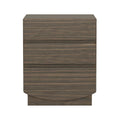 Manhattan Comfort Ardea Modern Nightstand with 3 Smooth-Glide Drawers, Compact Contemporary Bedside Table with Handle-Less Fronts, Rounded Edges, Walnut