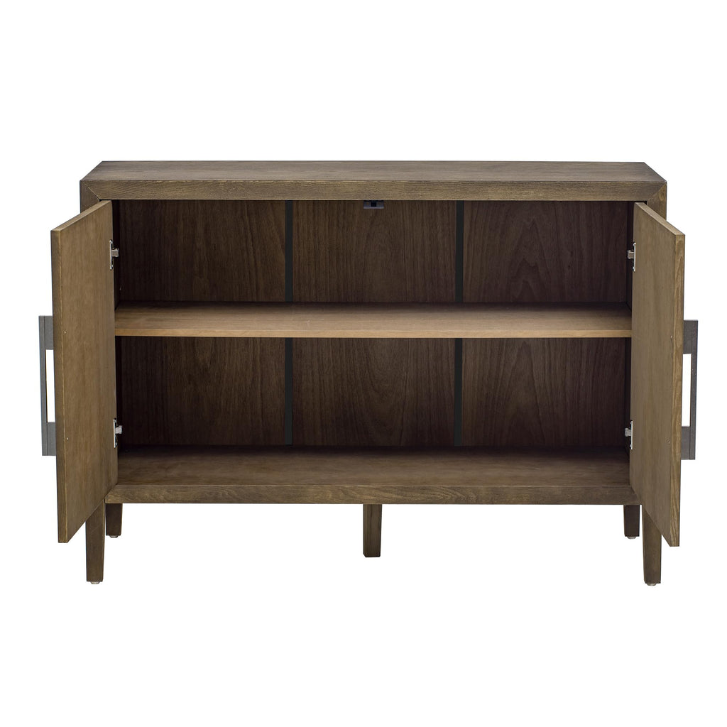 Merax Modern Rustic Wood Buffet Sideboard with Storage Shelf, 2 Doors Coffee Bar Cabinet TV Stand for Bedroom Living Room Dinning Room Kitchen Espresso