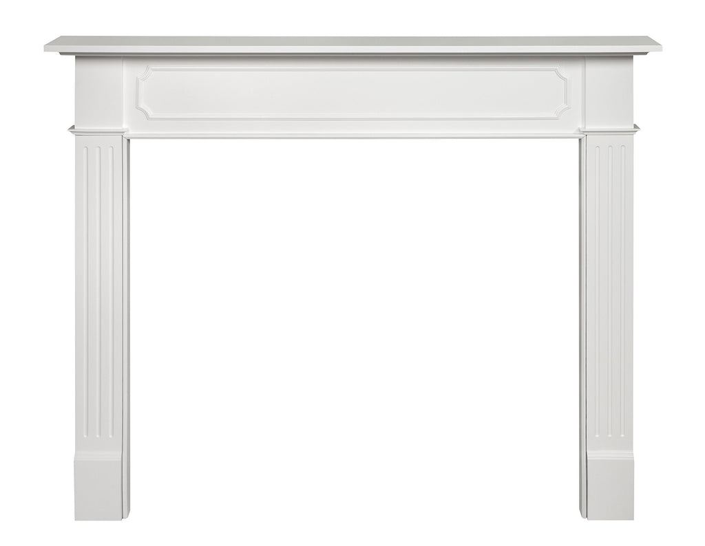 Pearl Mantels ARYB48520 Furniture for Your Fireplace, Premium Grade A MDF White Mantel Surround, Crisp White Paint, Interior Opening 48" W x 42" H