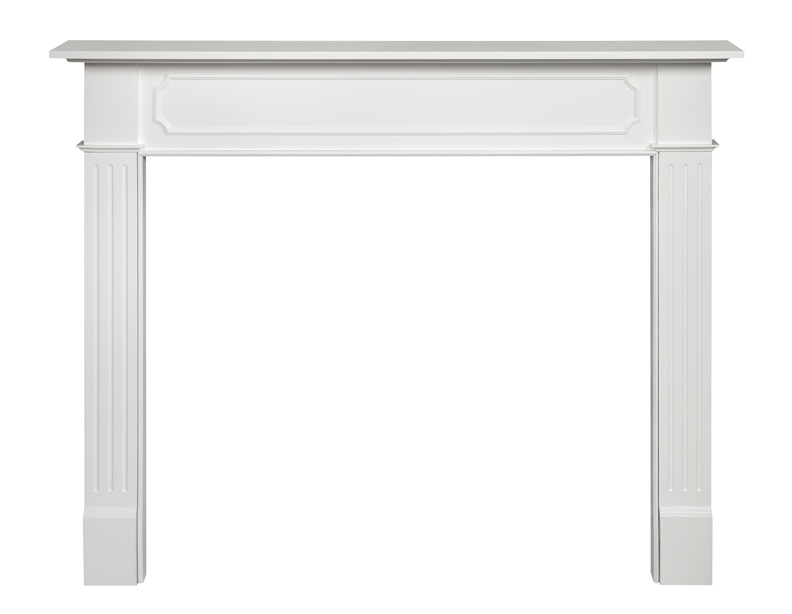 Pearl Mantels ARYB48520 Furniture for Your Fireplace, Premium Grade A MDF White Mantel Surround, Crisp White Paint, Interior Opening 48" W x 42" H