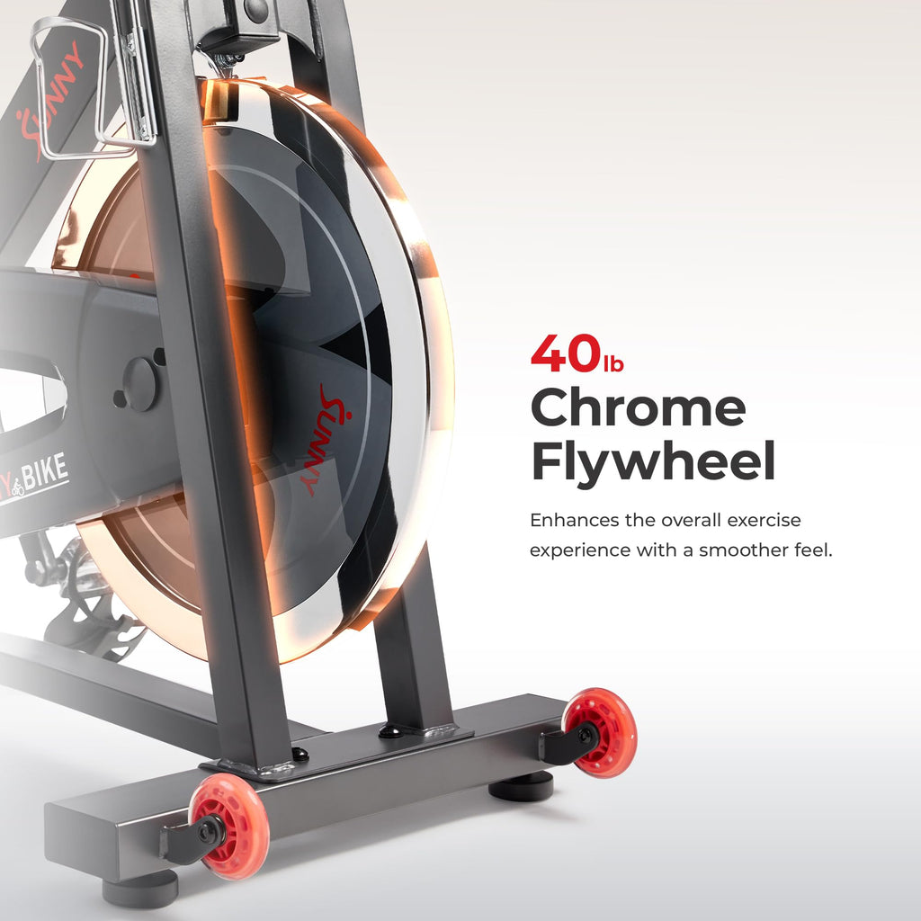Sunny Health & Fitness Smart Pro Indoor Cycling Exercise Bike, Felt Resistance and Belt Drive with Bluetooth Connectivity and SunnyFit® App - SF-B901SMART