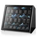 TIMECUBE 12 Watch Winder with 6 Storage Slots, LED Light and Automatic Motor-Stop