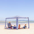 CoolCabana Beach Shade Tent - Easy Setup, UPF 50+ Protection, Large & Medium Sizes, Compact & Wind Resistant - Beach Cabana for The Whole Family - Navy Stripes, Large