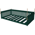 Twin Size Hanging Day Bed with Rope, Poly Lumber- Turf Green