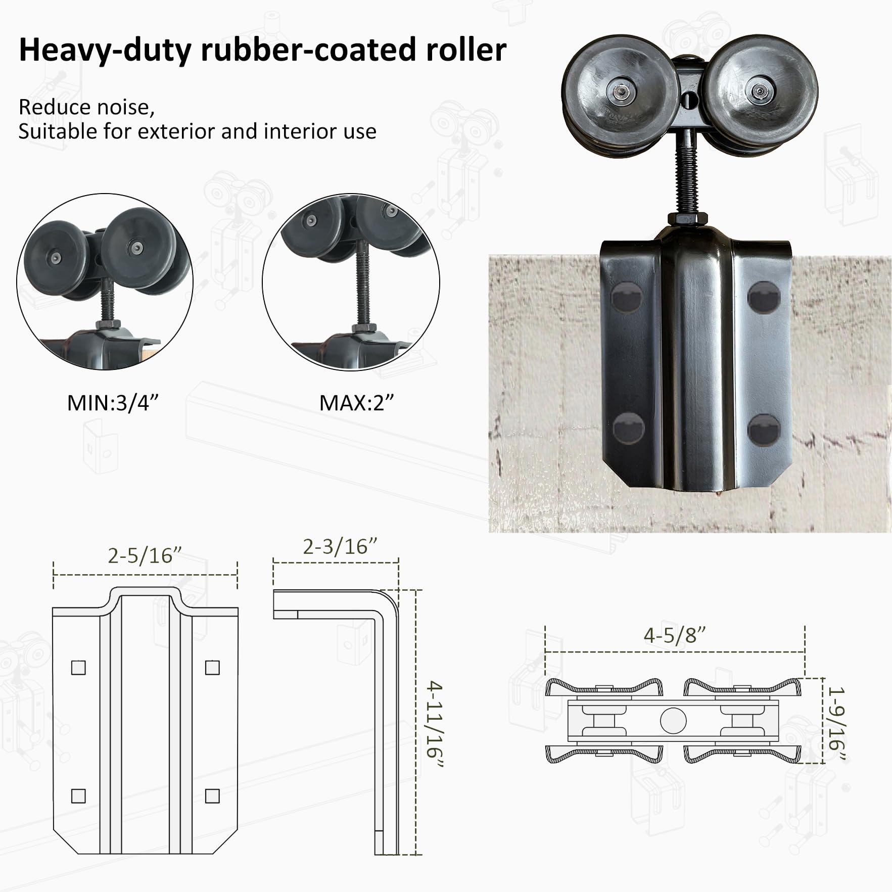 DIYHD 24FT Exterior Double Sliding Barn Door Hardware,Heavy Duty Wall Mount Box Track Kit for Outdoor Use,MAX Load 330lbs,Kit to Hang 2 Doors(Fit 72" X 2 Door)