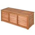 FANTASK 47 Gallon Wooden Deck Box, Outdoor Acacia Wood Garden Backyard Organization, Storage Bench for Patio Furniture Gardening Tools Toys Cushions