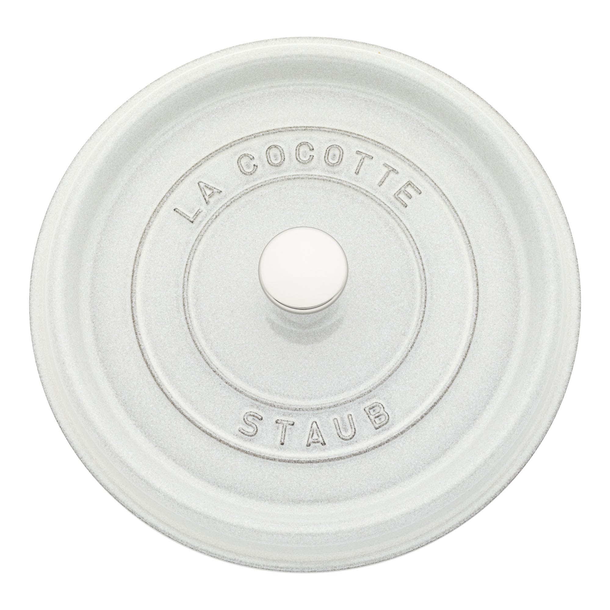 Staub Cast Iron 7-qt Round Cocotte - White Truffle
