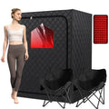 iDOTODO 2 Person Infrared Sauna Box, Portable Infrared Sauna for Home, Personal Infrared Saunas with Red Light Threapy, Remote Control, Upgraded Comfortable Chair