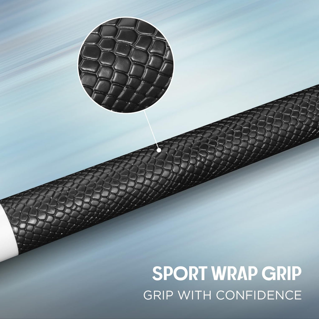 RHINO LUMINAX Carbon Fiber Billiard Cue Stick, Pro Taper Low Deflection Shaft, 3/8-8 Stainless Steel Joint, Composite Butt, Sport Wrap Grip
