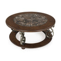 Signature Design by Ashley Frallyn Classic Coffee Table with Metal Legs and Bun Feet, Dark Brown