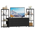 GarveeHome TV Stands Dresser with 9 Fabric Drawers, Large Entertainment Center with 2 Industrial 4-Tier Storage Shelves, Modern TV Console Cabinet for Living Room