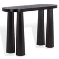 SAFAVIEH Couture Collection - Petraclara Black Solid Wood Console Table, Sculptural Oval Design, Modern Accent (SFV5791A)