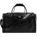 Time Resistance Leather Duffel Bag - Large Weekend Gym Travel Bag (Black)