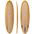 nanazero Wood Skin Surfboard Mid Length MID01 6'6" Yellow Brown, Durable and Light-Weight Structure