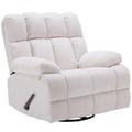 Eiayeebil 360° Swivel Glider Recliner, Oversized Recliner Rocker Chair, Extra Wide Manual Recliner, Overstuffed Soft Rocking Sofa Chair for Living Room& Bedroom (Beige)