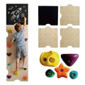 kidi house Rock Climbing Wall for Kids with 15 Rock Climbing Holds – Wooden Kids Indoor Climbing Wall with Drawing Blackboard, Pre-Drilled Nuts, Home Gym Kids Playroom Montessori Rock Wall Panel