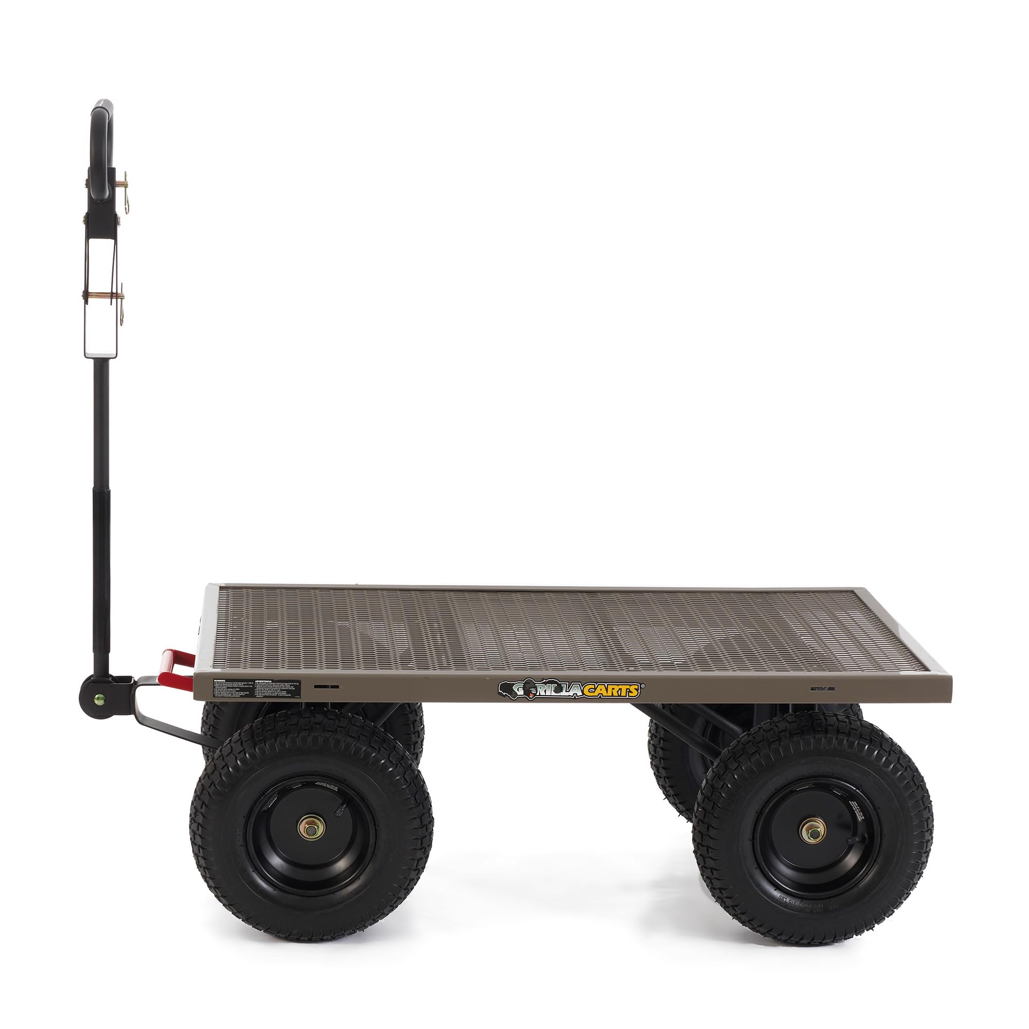 Gorilla Carts Steel Dump Cart, 5 Cu Ft Bed, 1200 lb Load Capacity, Gray – Towable Heavy-Duty Outdoor Utility Wagon with Removable Side Panels for Yard, Lawn, Garden or Landscaping