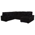 Coaster Home Furnishings - Devonshire - Sleeper Sectional Sofa with Pop-Up Sleep Surface, Storage Chaise, Three Accent Pillows and Pull-Out Bed - Living Room - Black - 511049
