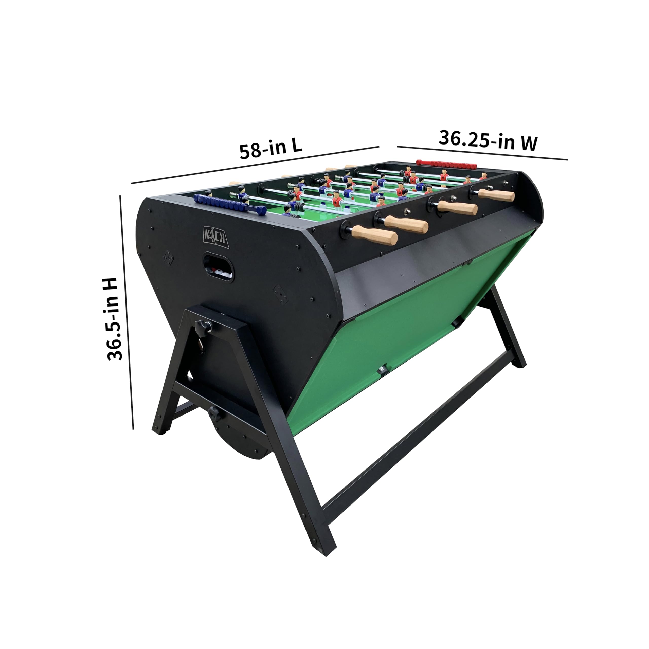 KICK Triplex 55″ Telescopic Rods 3-in-1 Swivel Multi Game Table (Black) – Foosball, Pool/Billiards & Air Hockey