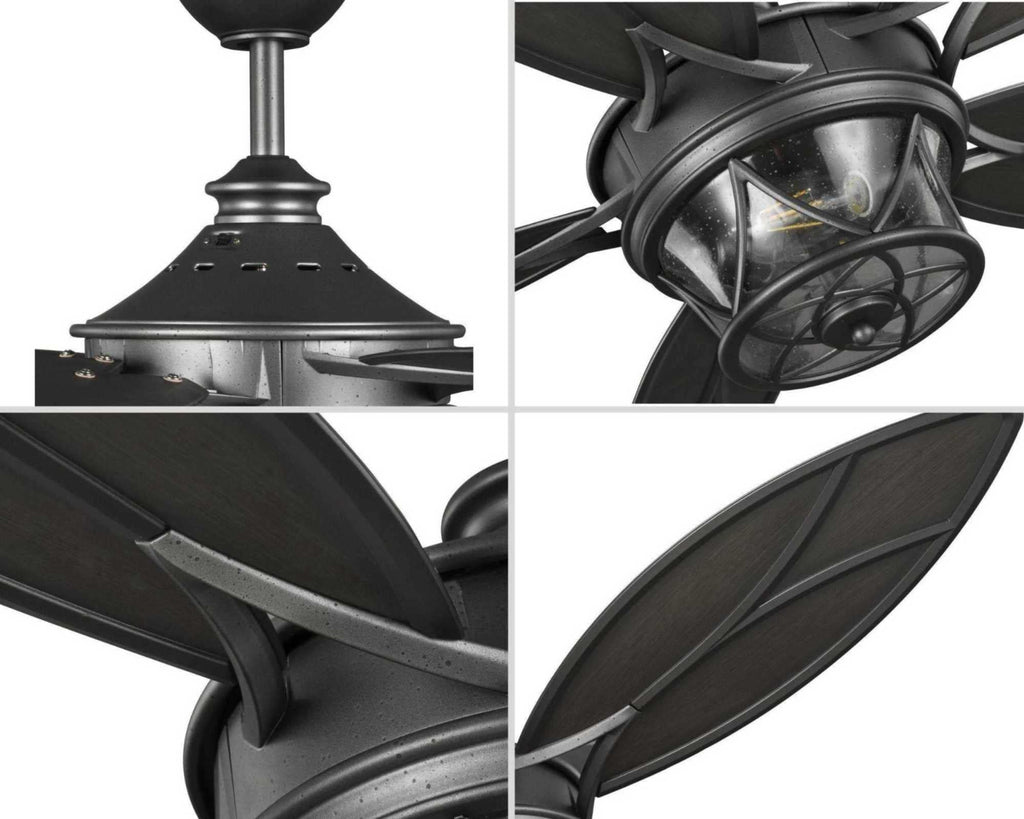 Progress Lighting Alfresco Collection 54" Indoor/Outdoor Five-Blade Architectural Bronze Ceiling Fan