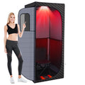 Veloqore Dry Infrared Sauna, Saunas Box with Red Light Therapy for Relaxation, Detox and Muscle Relief, 9 Levels Home Saunas with Carbon Crystal Heating, Portable Sauna for Home, Bedroom, Living Room