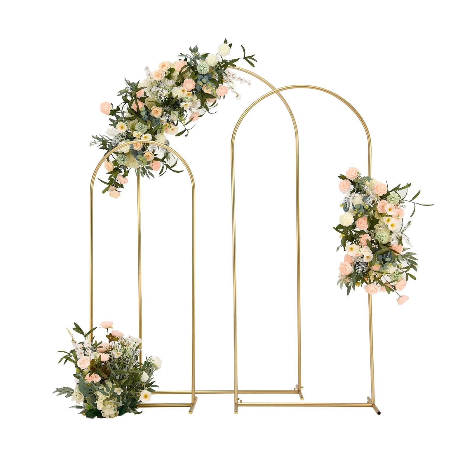 Metal Wedding Arch Backdrop Stand with Cover Backdrop Stand for Birthday Party Ceremony Anniversary Celebration Door Arch Frame(Frame with Cover)