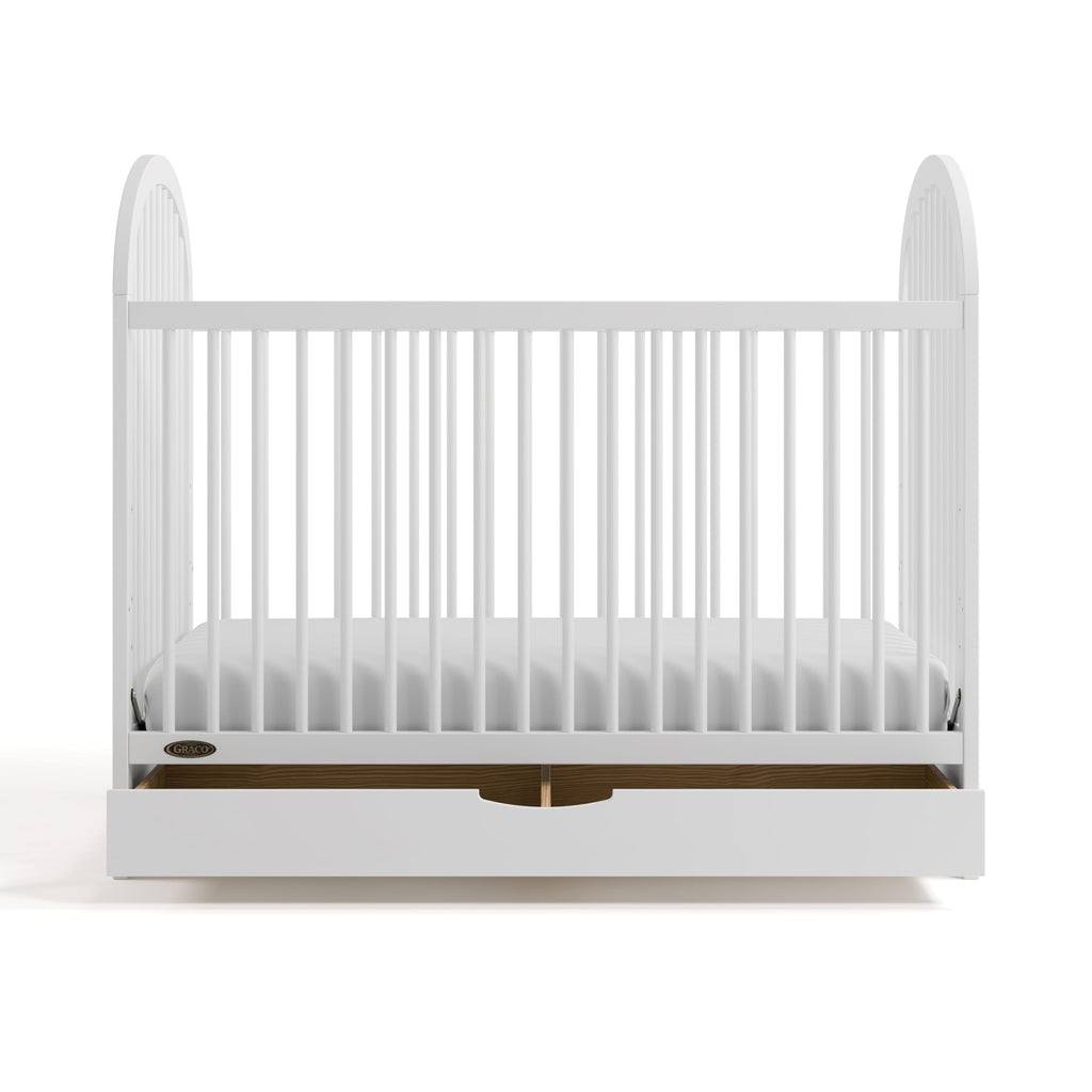 Graco Olivia 3-in-1 Convertible Crib with Drawer – Converts from Baby Crib to Toddler Bed and Daybed, GREENGUARD Gold Certified, Baby Safety Alliance Verified, Easy Assembly (White)