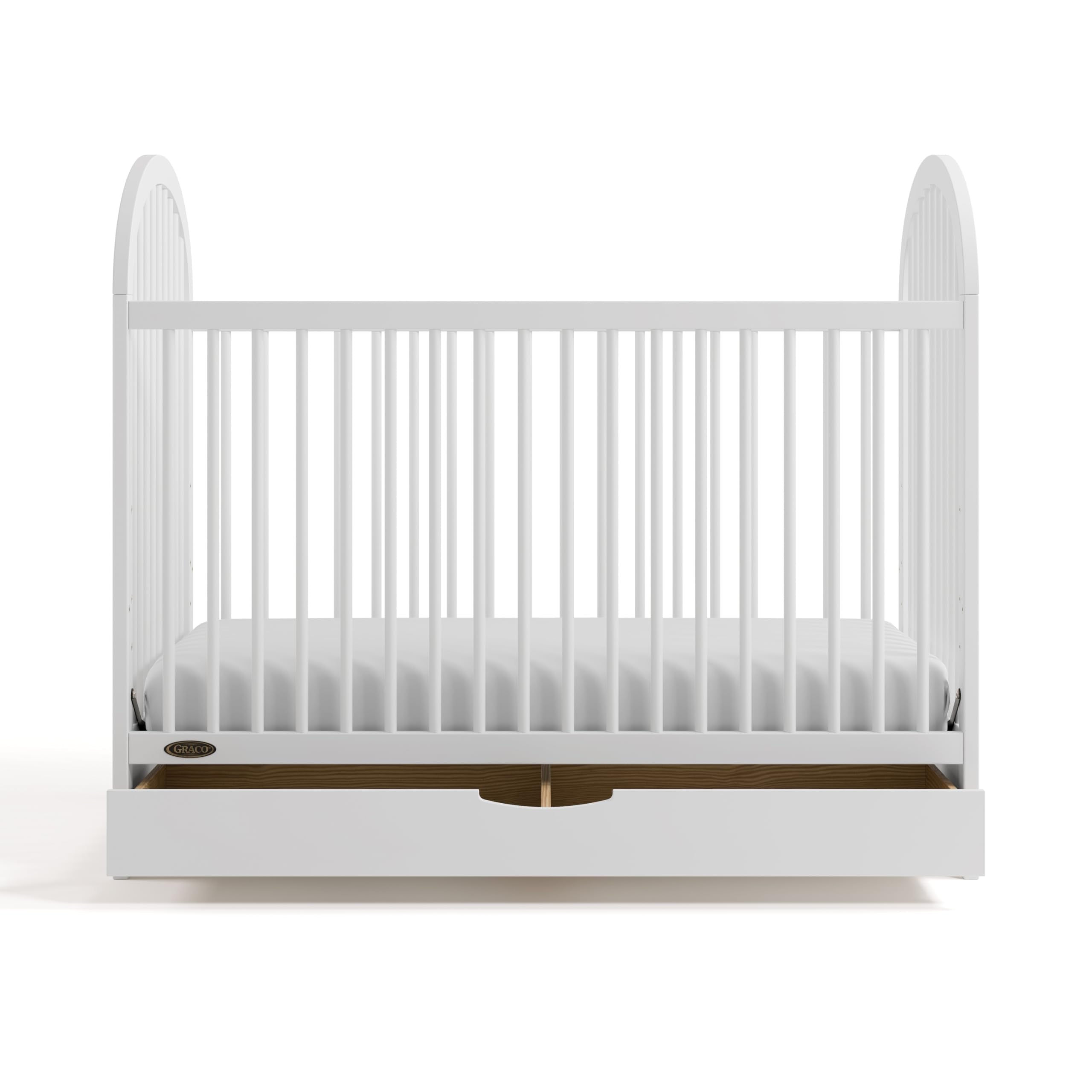 Graco Olivia 3-in-1 Convertible Crib with Drawer – Converts from Baby Crib to Toddler Bed and Daybed, GREENGUARD Gold Certified, Baby Safety Alliance Verified, Easy Assembly (White)