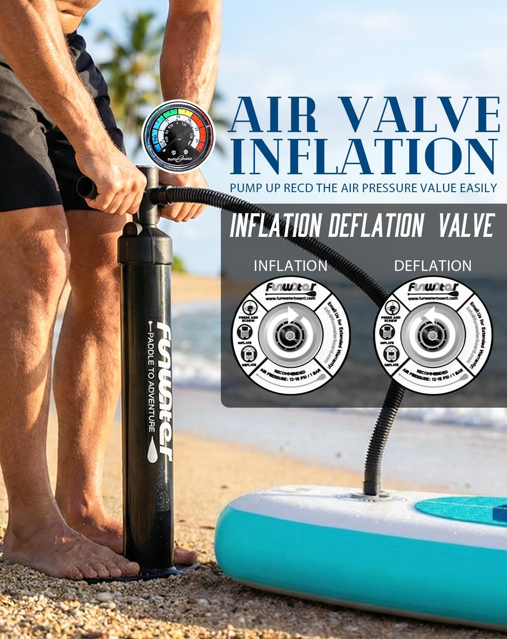 FunWater Inflatable 10'6×33"×6" Ultra-Light (17.6lbs) SUP for All Skill Levels Everything Included with Stand Up Paddle Board, Adj Floating Paddles, Pump, ISUP Travel Backpack, Leash,Waterproof Bag