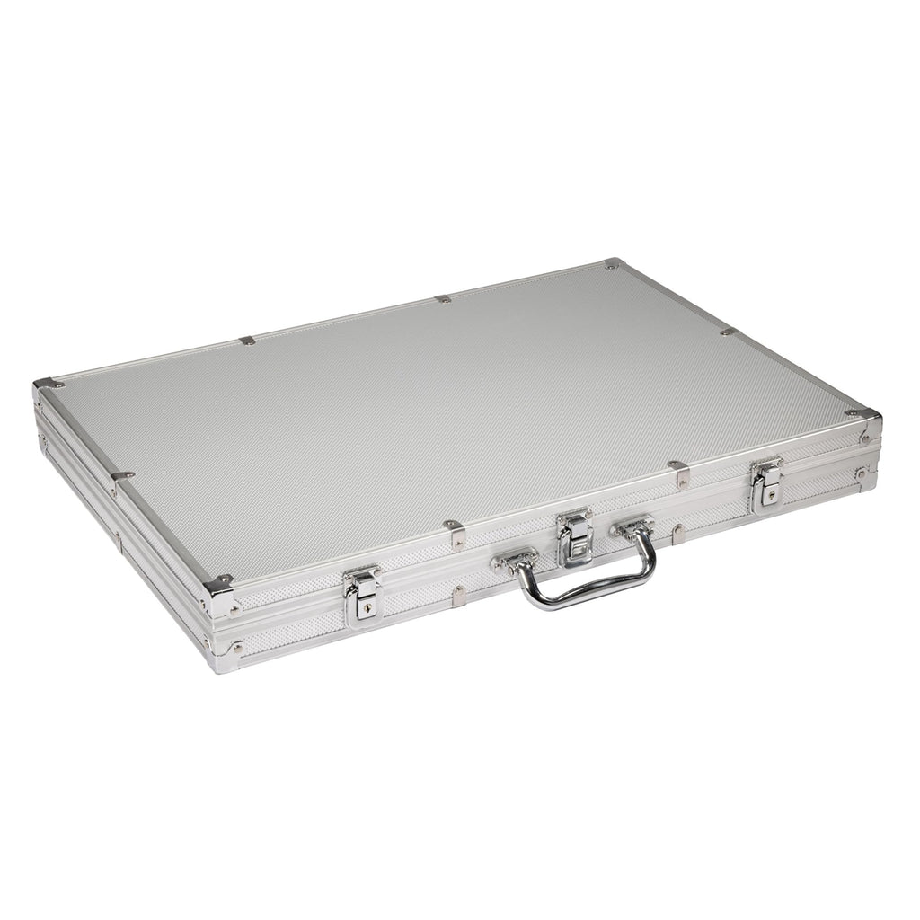 Playzaic 1000-piece Aluminum Showdown Poker Chip Case - 13.5-gram Heavy Clay Composite Set - Casino Chips for Texas Holdem, Blackjack - Betting Game Accessories