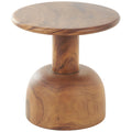 Deco 79 Wood Handmade Side End Accent Table End Table with Rounded Block Base, Side Table 16" x 16" x 16", Brown