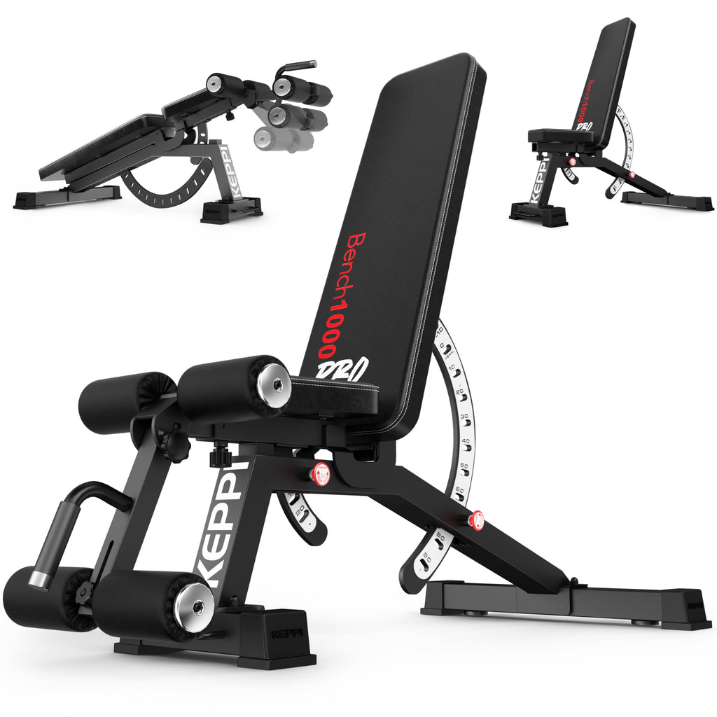 Adjustable Weight Bench, Commercial Grade 1200LB Workout Bench Press Set for Home Gym Strength Training Exercise, Incline Bench with 12+3 Adjustable Backrest&Seat Positions for Full Body Fitness
