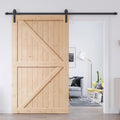 EaseLife 48in x 96in Sliding Barn Door with 8FT Barn Door Hardware Kit & Handle Included,DIY Assemblely,Easy Install,Apply to Interior Rooms & Storage Closet,K-Frame