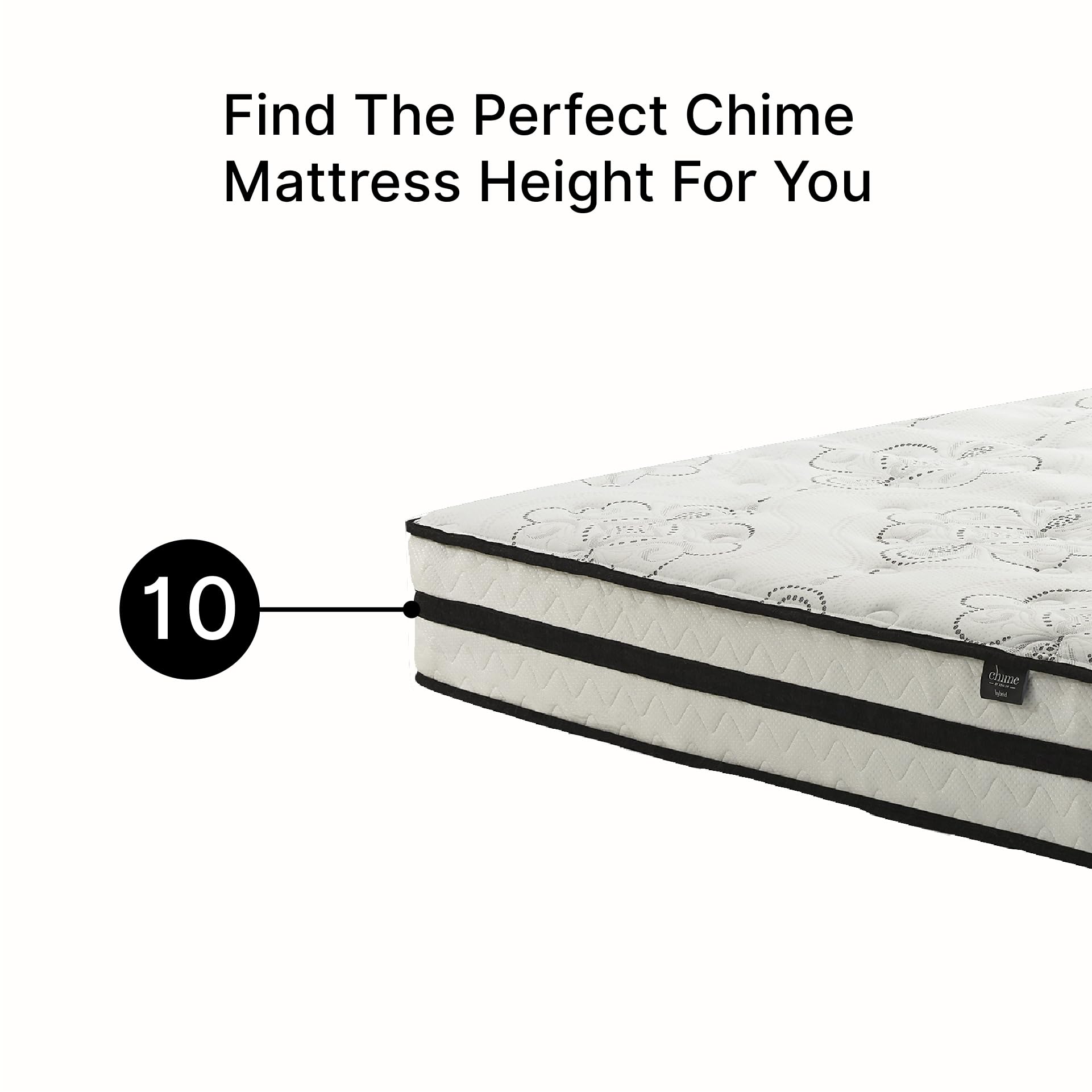 Signature Design by Ashley King Size Chime 10 Inch Medium Firm Hybrid Mattress with Cooling Gel Memory Foam for Pressure Relief, Fiberglass-Free, Mattress In A Box