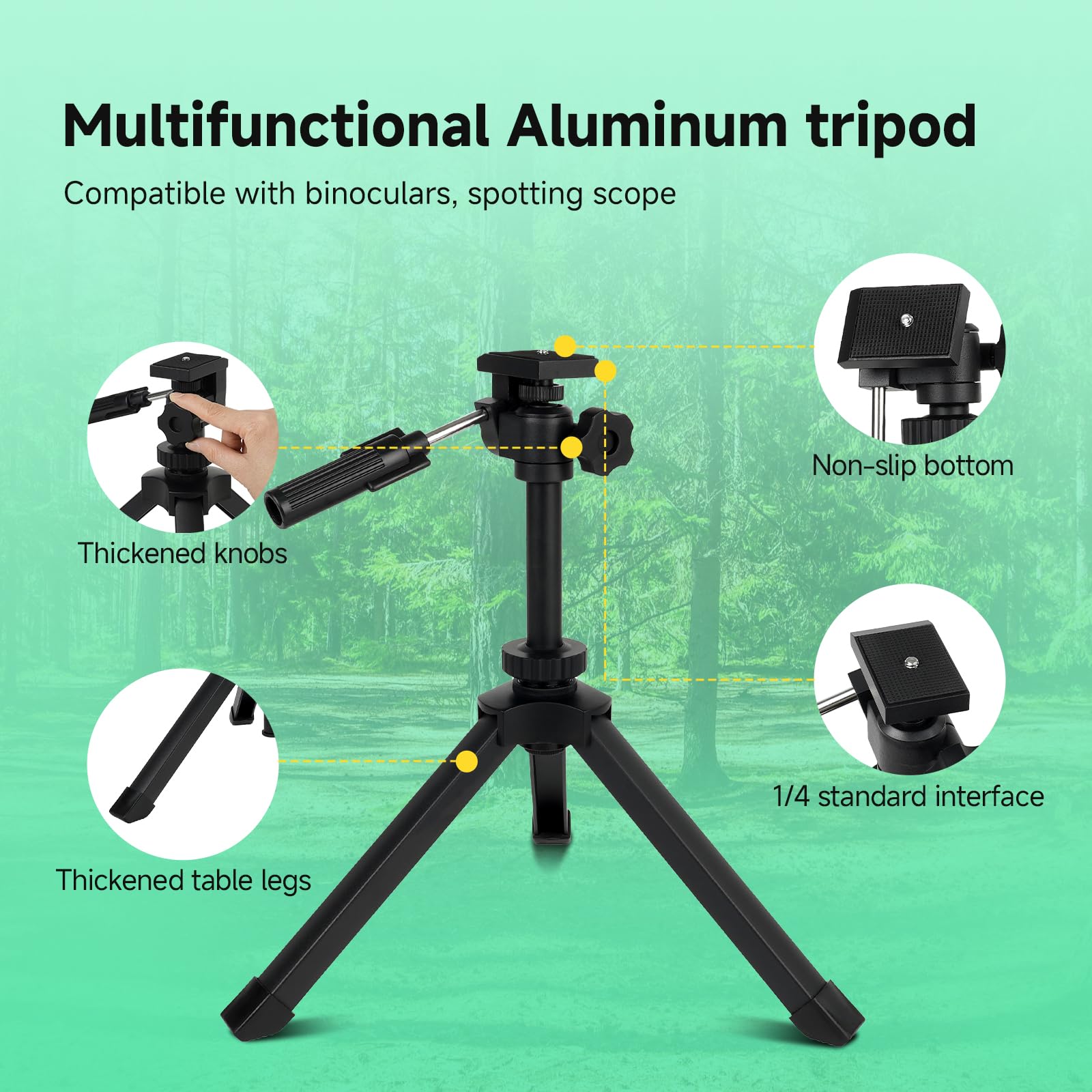 SVBONY SV28 100mm Spotting Scope, with Upgrade Tripod & 3-Axis Phone Adapter, Precise adjustment Aluminum Phone Adapter, Bold, elevable, 360° Adjustable Tripod, Scope for Target Shooting Bird Watching