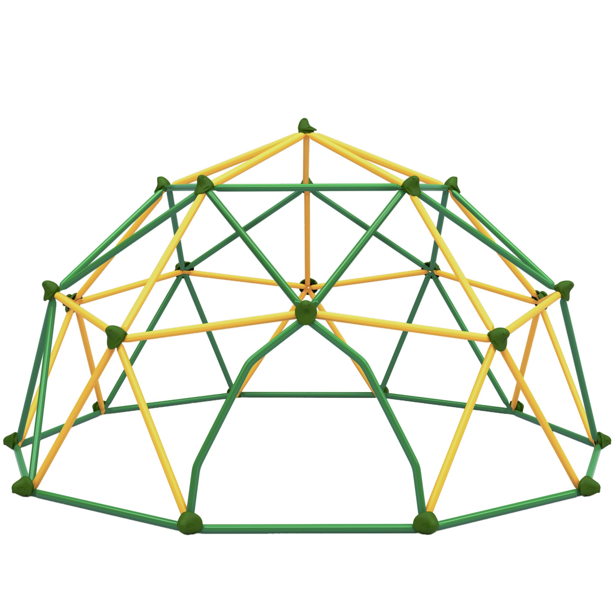 13ft Large Kids Climbing Dome Geometric Jungle Gym Play Structure with 1000 LB Capacity Green & Yellow Outdoor Play Equipment for Backyard Weather-Resistant Steel Frame