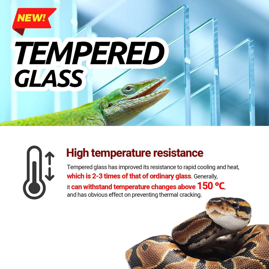 REPTI ZOO Reptile Tempered Glass Extra-Long Terrarium Habitats 48" x 18" x 18" Reptile Amphibians Large Enclosure for Snake/Bearded Dragon/Lizard ect.