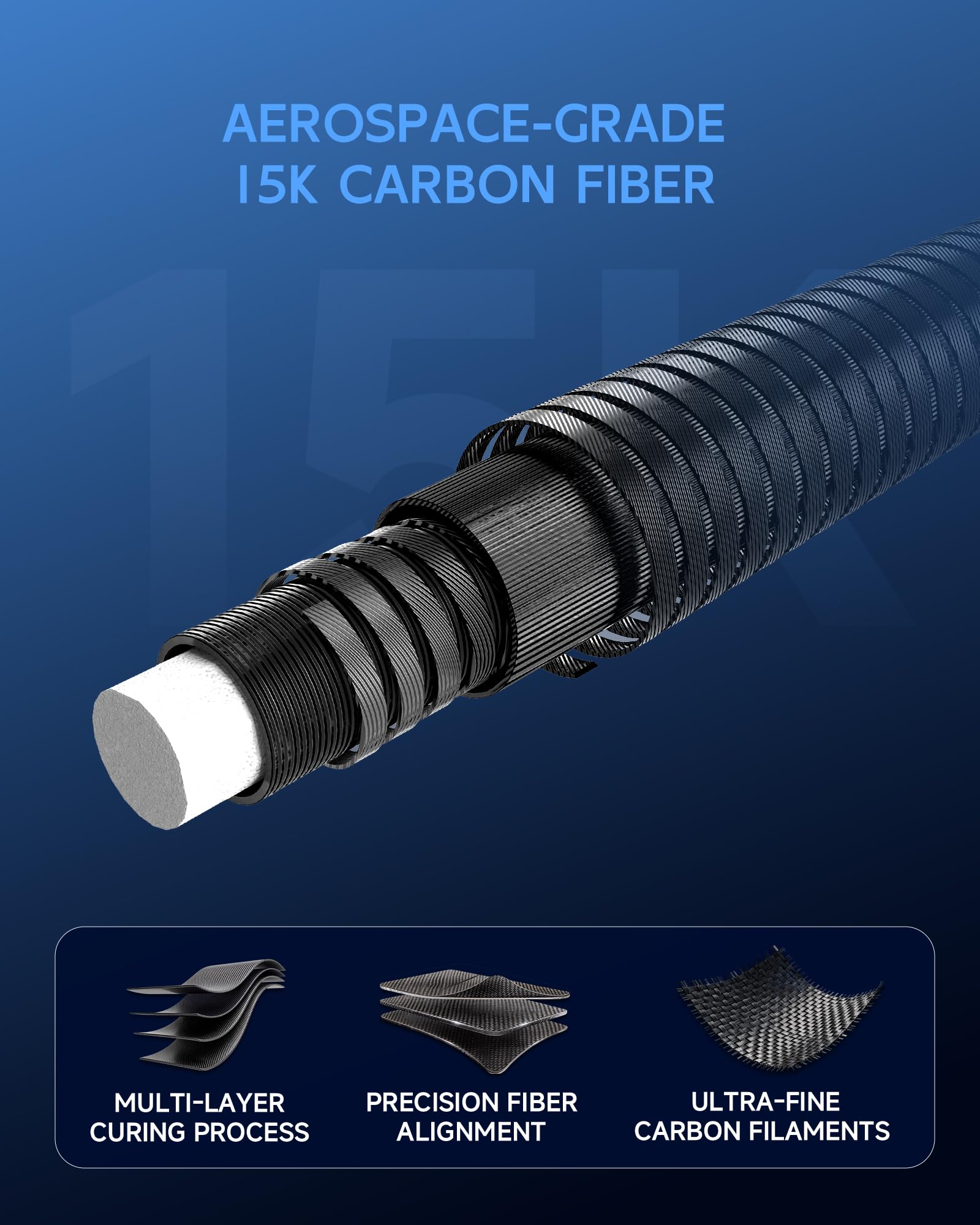 KONLLEN 2.0 Carbon Fiber Pool Cue with Professional Taper | Low Deflection Hand-Made Inlay Billiard Stick | Ultra-Smooth Shaft for Adult & League Players