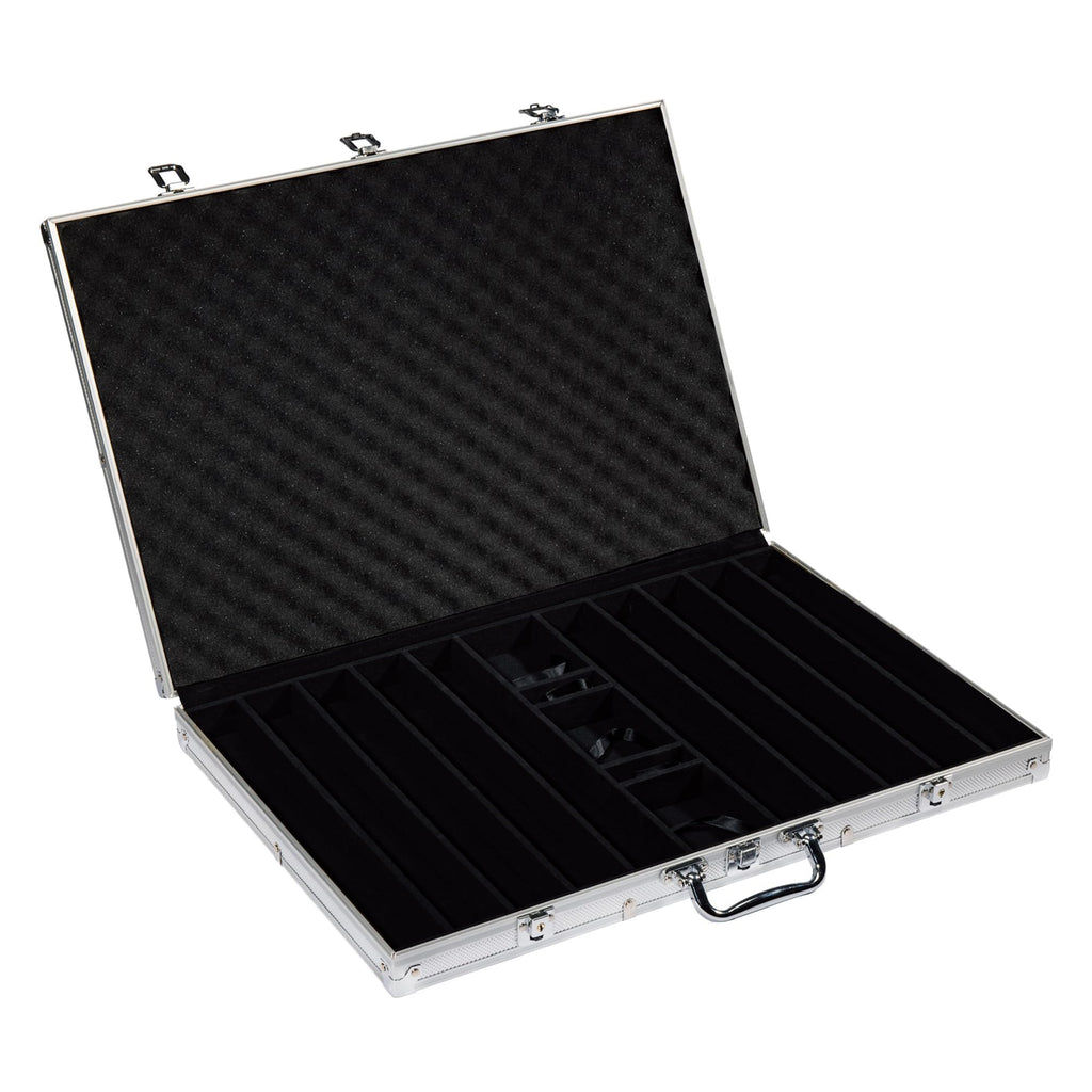 Playzaic 1000-piece Aluminum Poker Knights Poker Chip Case - 13.5-gram Heavy Clay Composite Set - Casino Chips for Texas Holdem, Blackjack - Betting Game Accessories
