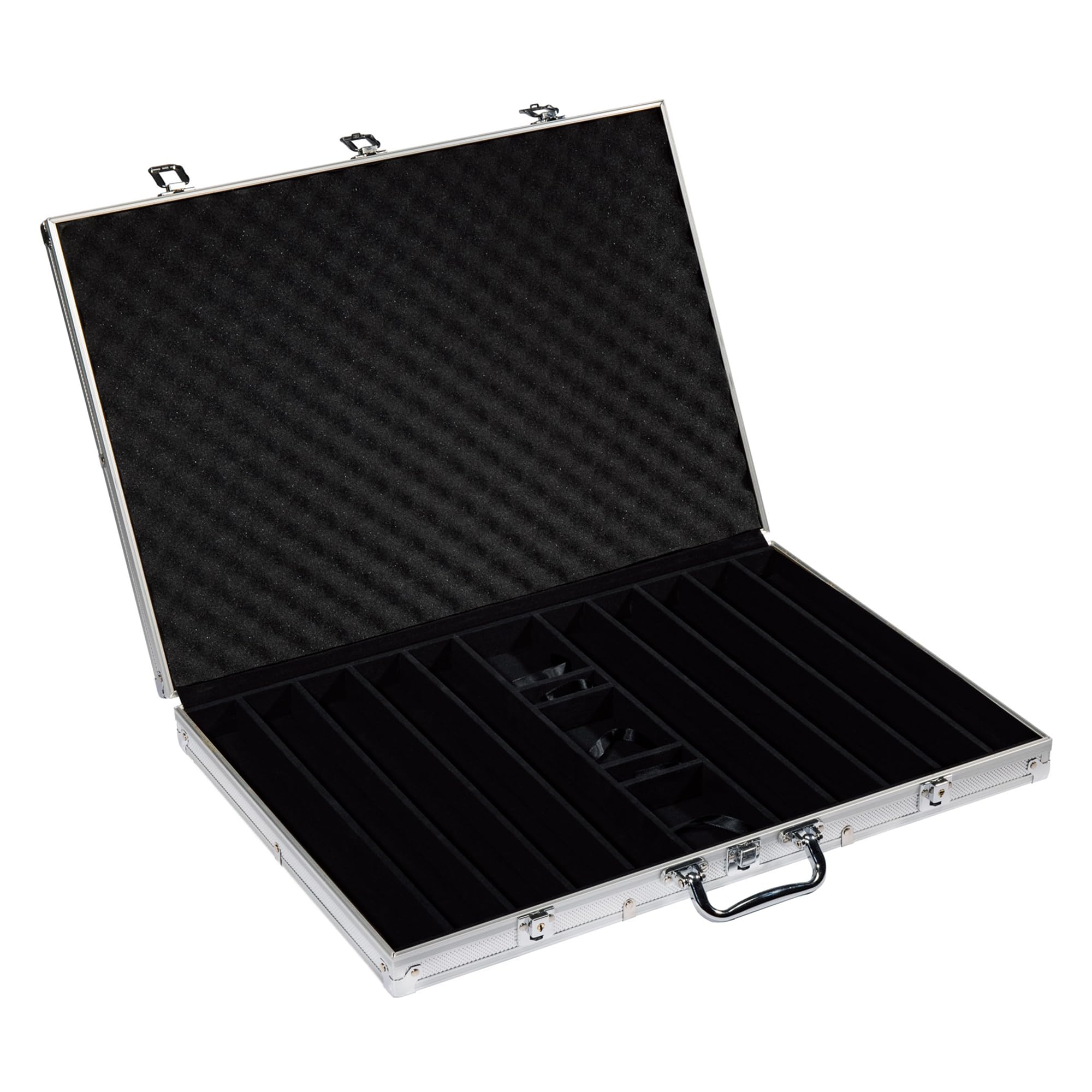 Playzaic 1000-piece Aluminum Showdown Poker Chip Case - 13.5-gram Heavy Clay Composite Set - Casino Chips for Texas Holdem, Blackjack - Betting Game Accessories
