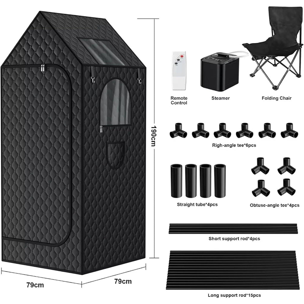 1000W Steam Sauna Tent, Portable Sauna for Home with 3L Steamer, Warm Sauna Tent, Folding Sauna Chair, Remote Control in-Home Spa,31.5'' x 31.5'' x 74.8''