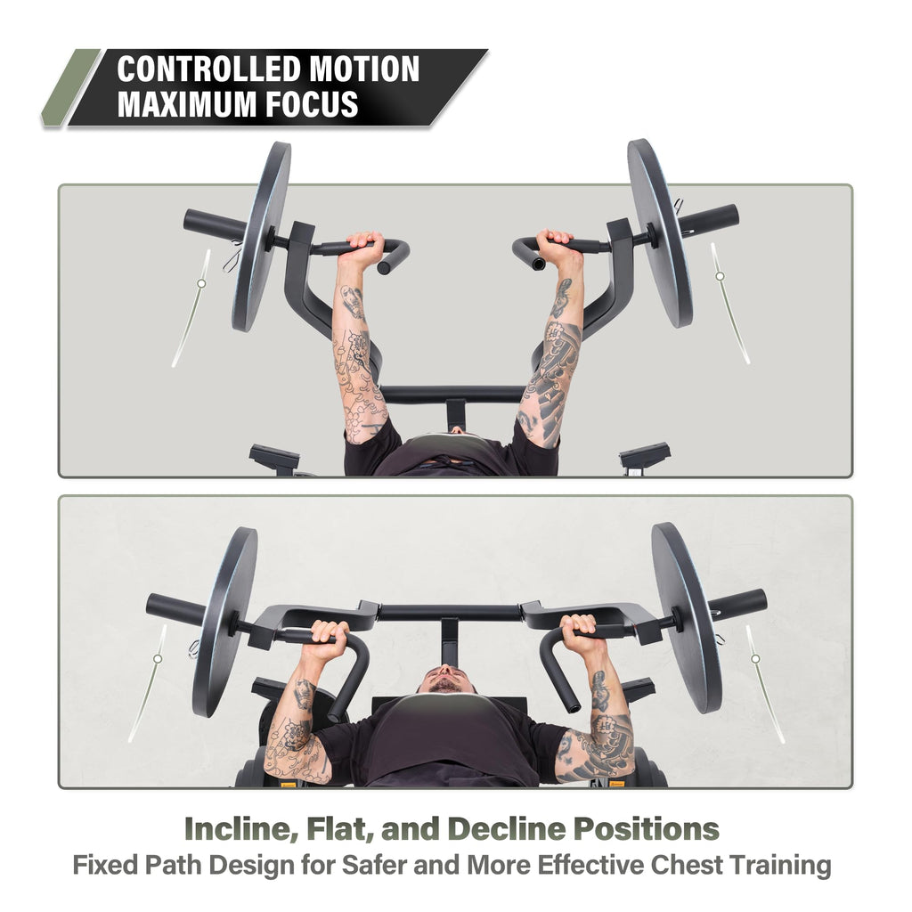 Major Fitness P1 Bench Press Machine with Independent Arms – Adjustable Flat & Incline Bench Press for Chest & AB Workouts – Perfect Home Gym Equipment (P1 Bench Press Rack)