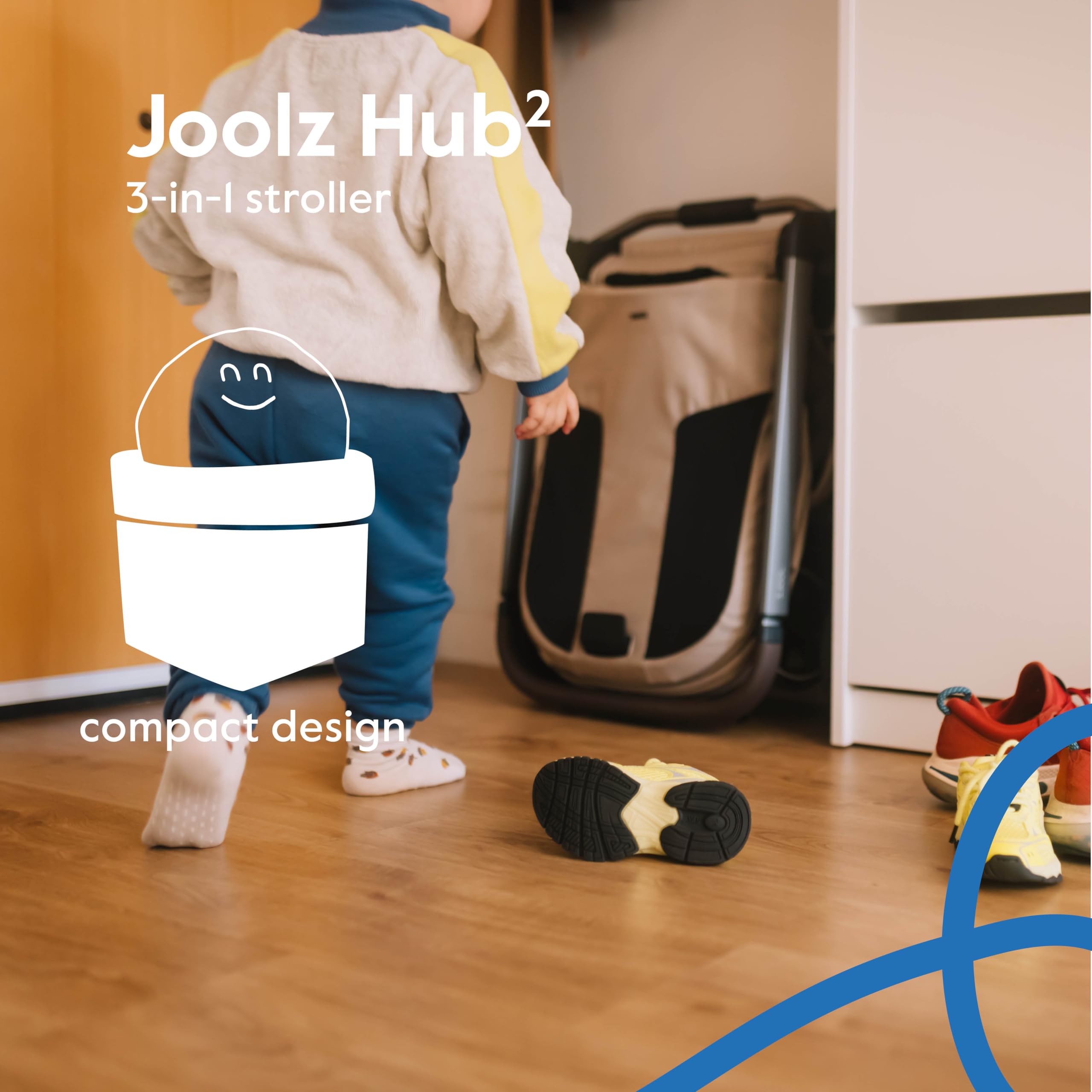 Joolz Hub2 Compact Stroller – Ergonomic Toddler Seat (Below 20lbs), One-Hand Fold, Reversible Seat, XL Basket & Adjustable Handlebar – Smooth Ride for City Travel - Space Black