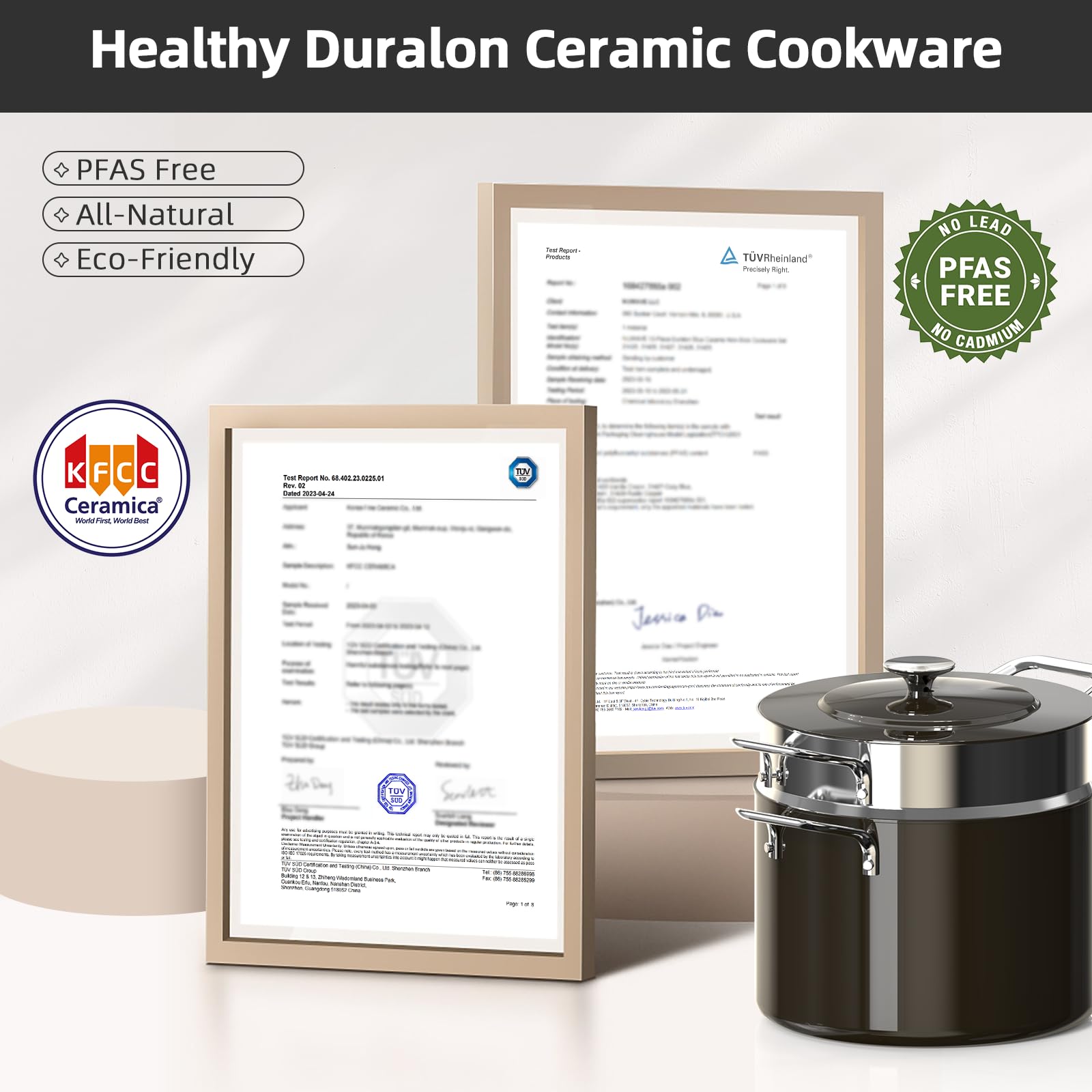 Nuwave Lux 13pc Forged Lightweight Cookware Set PFAS Free, Healthy G10 Duralon Ceramic Coating, Ultra Non-Stick, Stay-Cool Handles, Works on All Cooktops & Induction Ready
